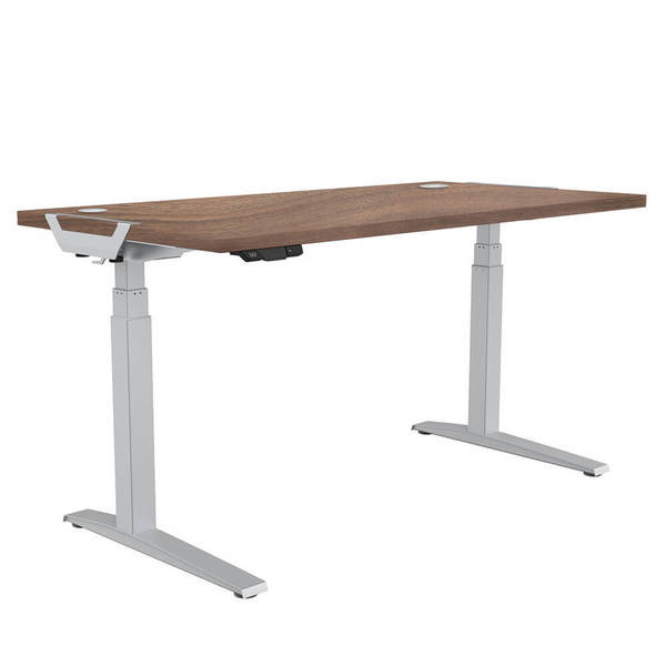Fellowes Tisch Levado 160x80cm elektrisch walnuss-silber