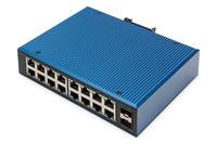 DIGITUS Switch Ind. 16-Port Gigabit Unmanaged blau