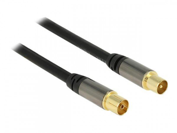 Antennenkabel Delock IEC -> IEC St/Bu 1.00m schwarz