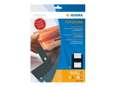 HERMA Fotosichthüllen 100 x 150 mm quer schwarz 10 Hüllen
