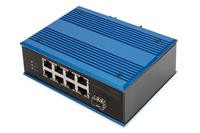 DIGITUS Switch Ind. 8-Port 10/100 PoE Unmanaged blau