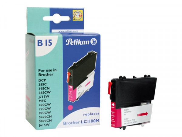 Pelikan Patrone Brother B15 LC1100 ma magenta kompatibel