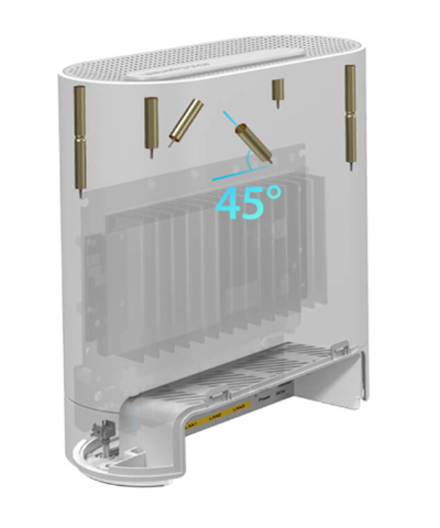 45°-Antennen sorgen für starkes WLAN in mehrstöckigen Häusern