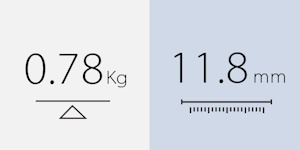 MB166CR weights 0.78kg and as slim as 11.8mm