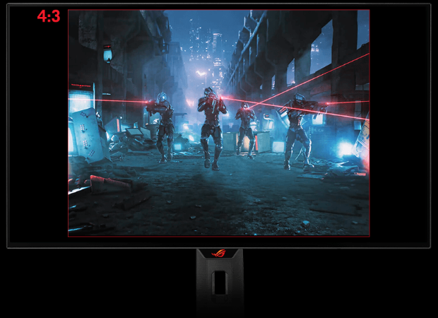 Du kannst das Seitenverhältnis so einstellen, dass ein 4:3-Bild angezeigt wird.