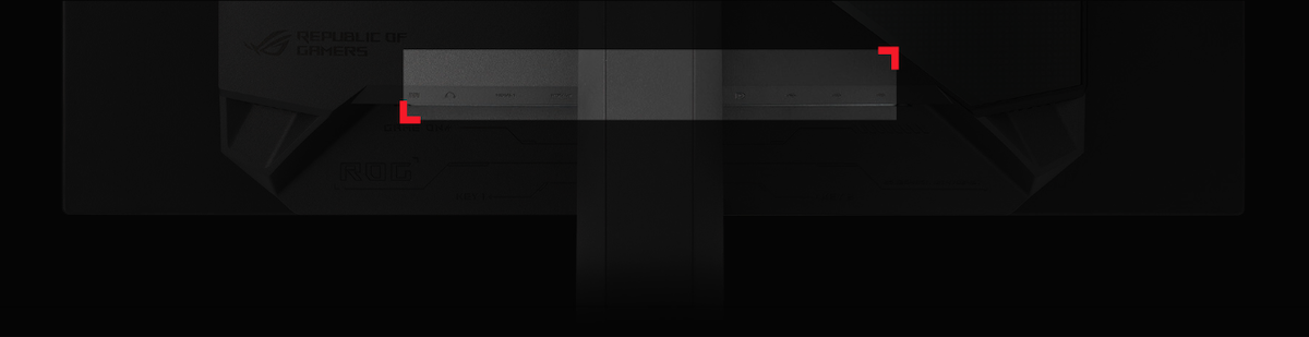 Die Rückseite des XG27AQDMG bietet DisplayPort 1.4, HDMI 2.0 und einen USB-Hub