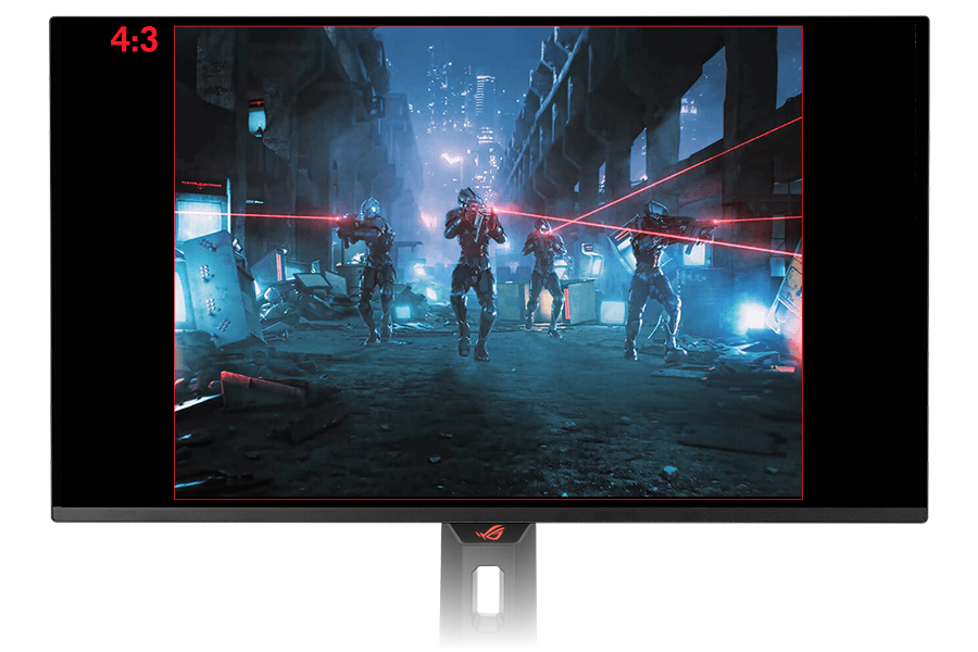 Du kannst das Seitenverhältnis so einstellen, dass ein 4:3-Bild angezeigt wird.