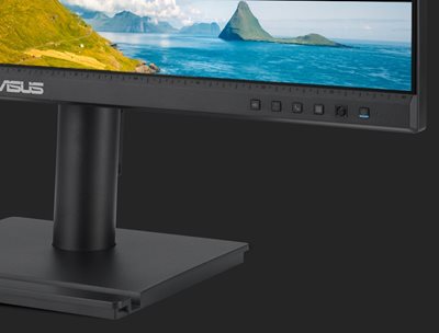 ASUS BE249QFK Monitortasten ermöglichen eine einfache Anpassung der Lautstärke- und Mikrofoneinstellungen