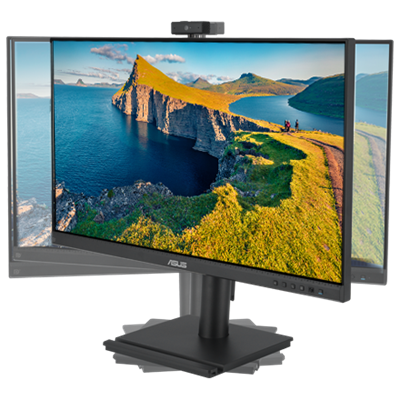 DerASUS BE279QFK Monitor kann um 180° nach links und rechts geschwenkt werden