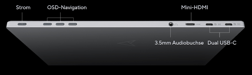 Strom OSD-Navigation Mini-HDMI - 3.5mm Audiobuchse Dual USB-C