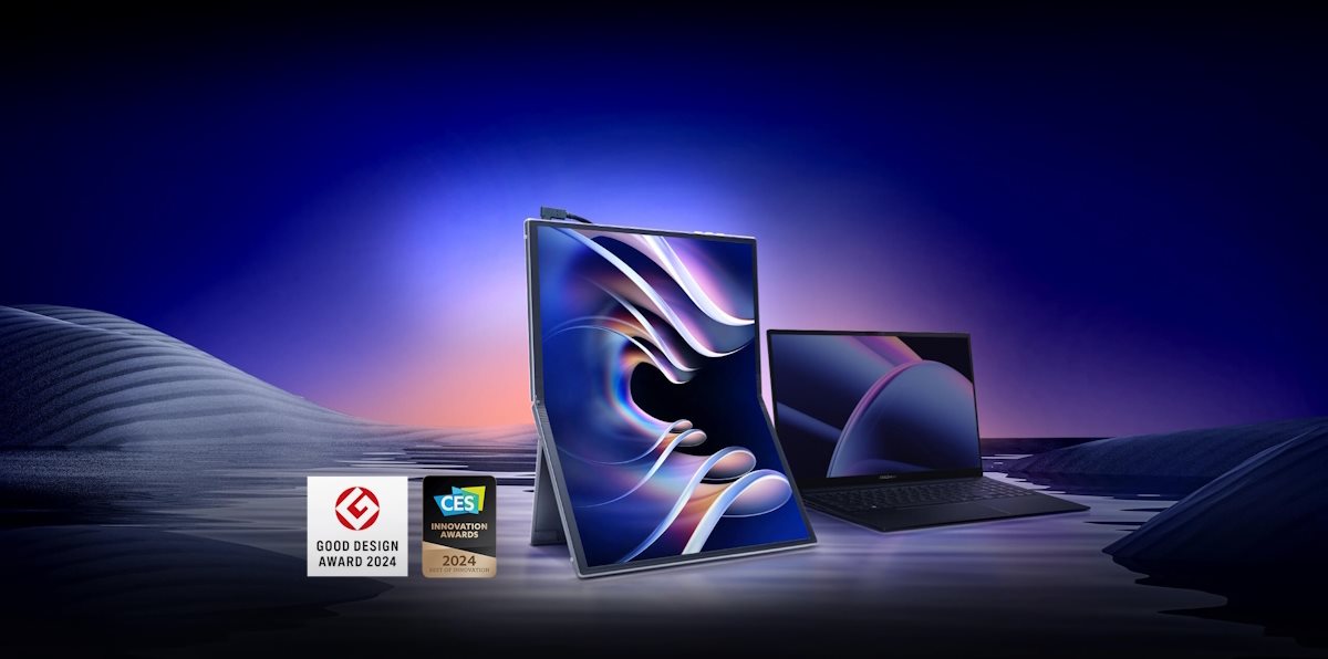 Der tragbare Monitor Zenscreen Fold OLED MQ17QH lässt sich mit einem Laptop verbinden und als zweiter Bildschirm für die Produktivität nutzen.