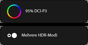 90% sRGB, Multiple HDR modes