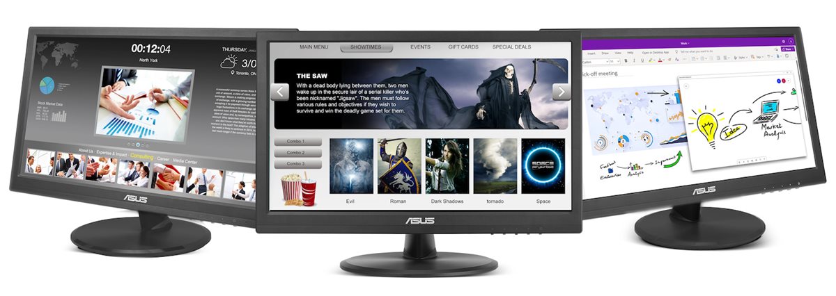 Der ASUS VT169HE Monitor hat ein hochpräzises Multitouch-Panel