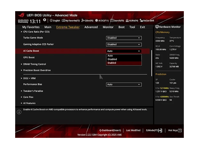 ASUS AI CACHE BOOST UI