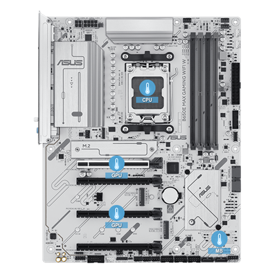 ASUS Mainboard mit mehreren Temperaturquellen Bild