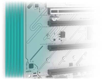 Das B650E MAX GAMING WIFI W Mainboard verfügt über ein sechslagiges PCB-Design.