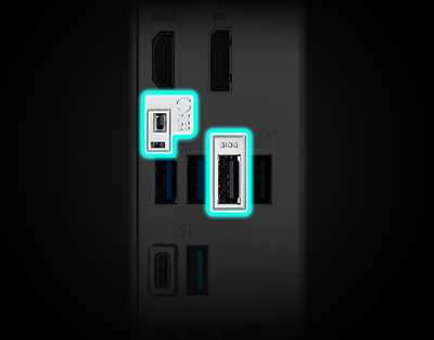 Das B650E MAX GAMING WIFI W Mainboard verfügt über BIOS FlashBack™.