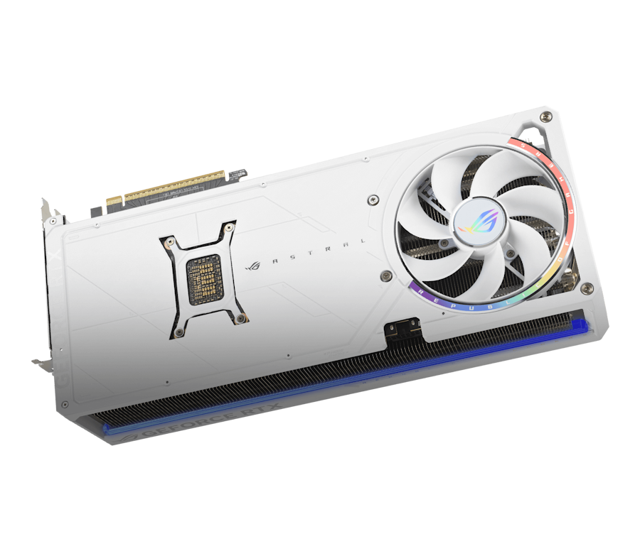 ROG Astral Rückansicht mit einem Galaxie-Hintergrund