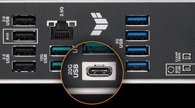 Rückseite USB 20Gbps Typ-C®