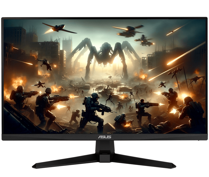 Der VG259QMR5A Monitor zeigt lebendige, farbgesättigte Gameplay-Aufnahmen einer Kampfszene