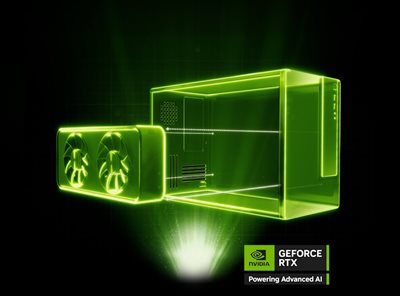 NVIDIA SFF Enthusiast Kartenvisualisierung mit PC Build Visualisierung im Hintergrund